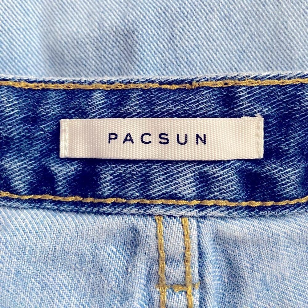PacSun Eco Y2K Women’s Size 28 Two-Tone '90s Boyfriend Blue-High Rise Jeans - Picture 8 of 9